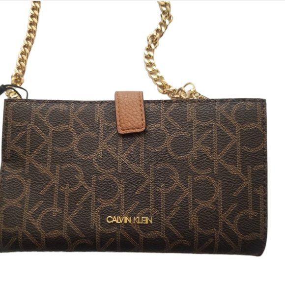 Calvin Klein Monogram‎ Logo Zip Top Swing Bag - Picture 2 of 6
